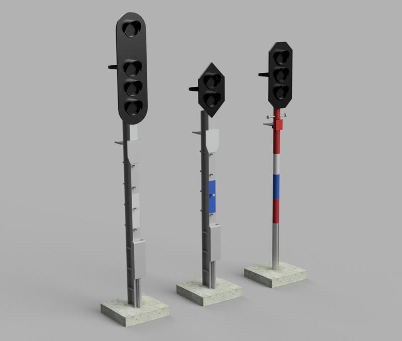 set of post war ČSD signal/ poválečné návěstidla ČSD H0 1/87 with socket