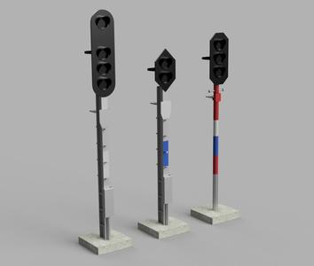 set of post war ČSD signal/ poválečné návěstidla ČSD H0 1/87 with socket