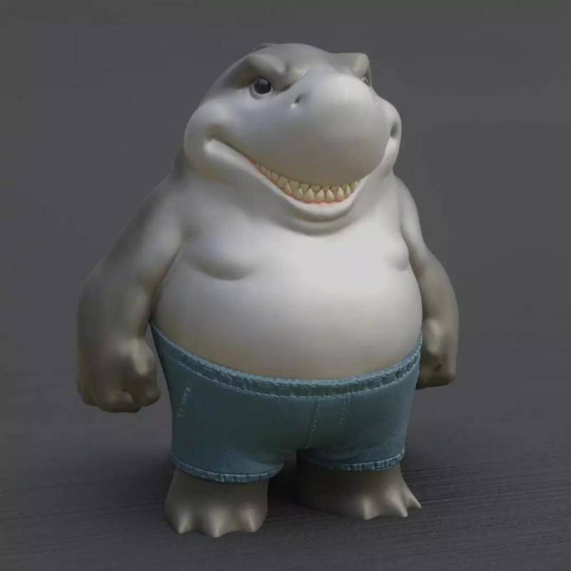 Nanaue shark wearing shorts