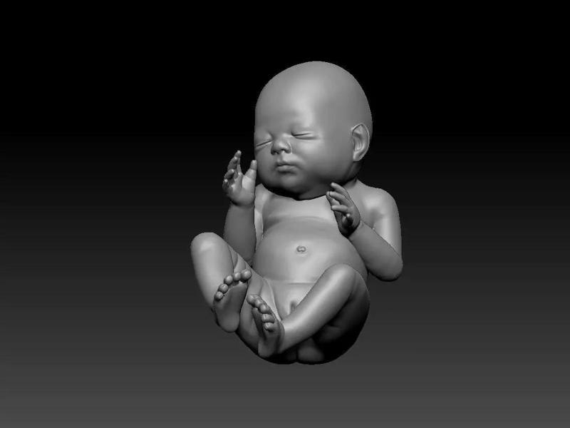 New born baby girl female 3d model for 3d printing