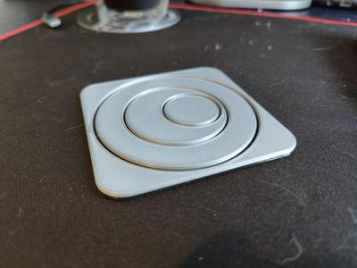 Square coaster with fancy circles