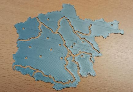 Obrysová mapa Jihočeského kraje