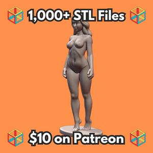 NSFW Nude Female Figurine in Standing Pose MineeForm FDM 3D Print STL File