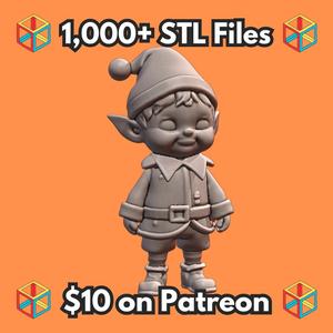 Holiday Elf with Jolly Expression for Christmas Display MineeForm FDM 3D Print STL File