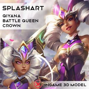 Qiyana Battle Queen Crown - Splash Art accurate model