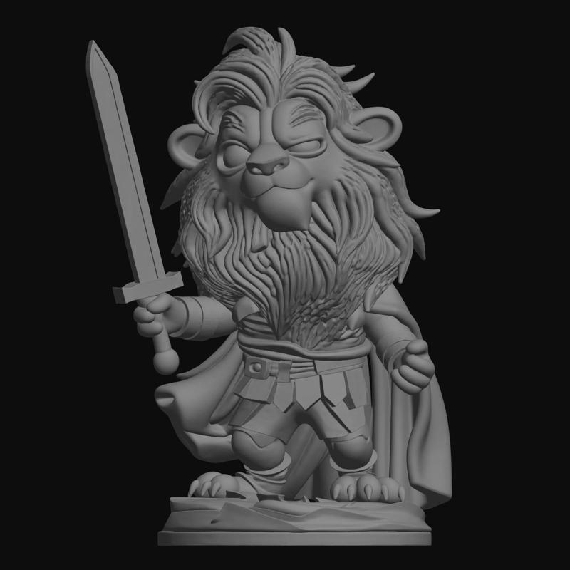knight lion figure