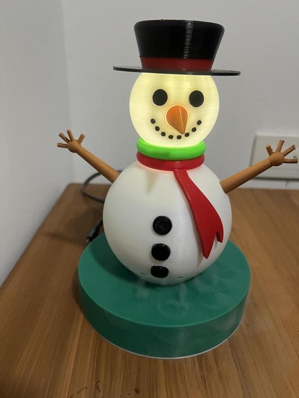 Snowman Led with Fog