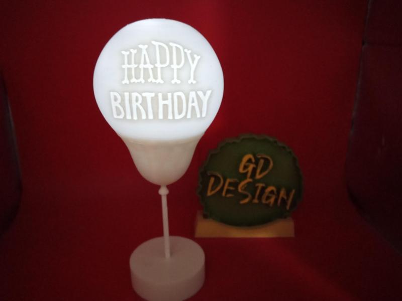 Happy Birthday Balloon light For Cake Or Base