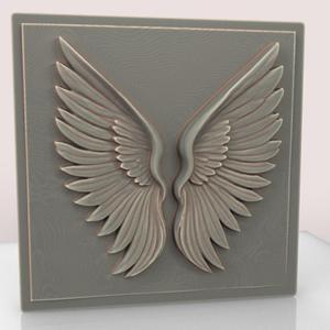 Angel Wing Bas-Relief Figures - STL File