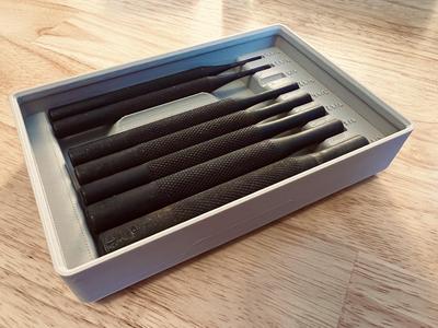 Gridfinity holder for 8pc. Pin Punch Set