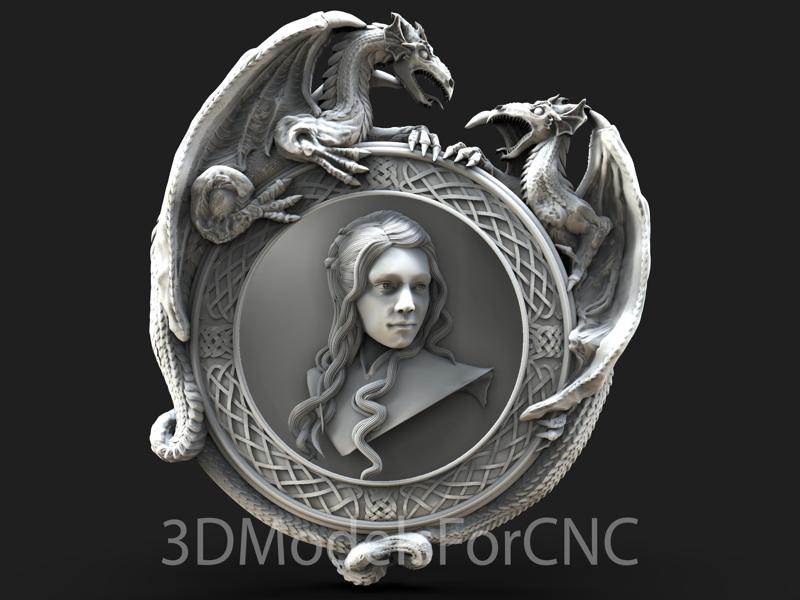 3D Model STL File for CNC Router Laser & 3D Printer Mother of Dragons