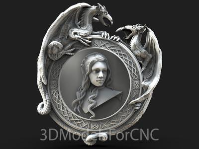 3D Model STL File for CNC Router Laser & 3D Printer Mother of Dragons