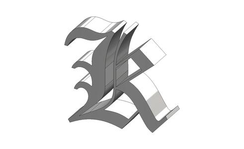 K Letter Old English Text MT Font