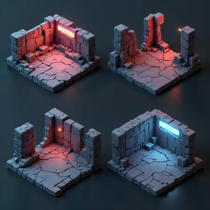Modular Cyber Dungeon Rooms – 3D Printable Sci-Fi Terrain Set