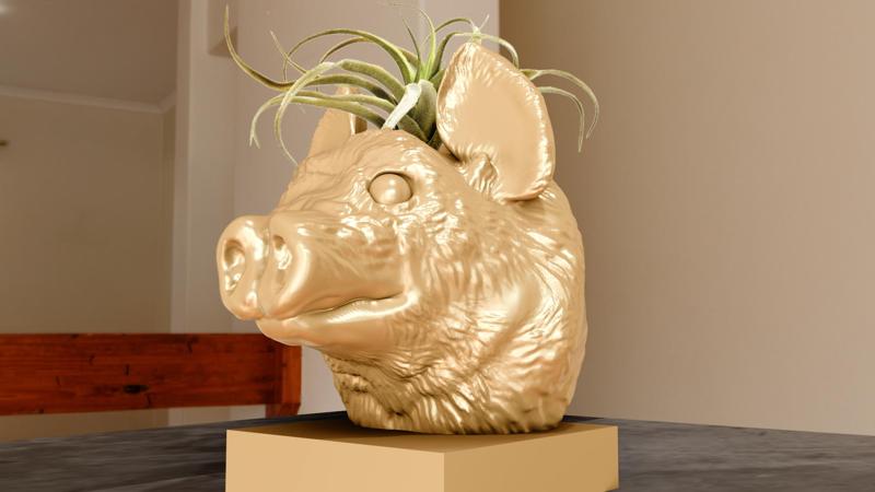 Vampire bat bust flower vase planter pot stl
