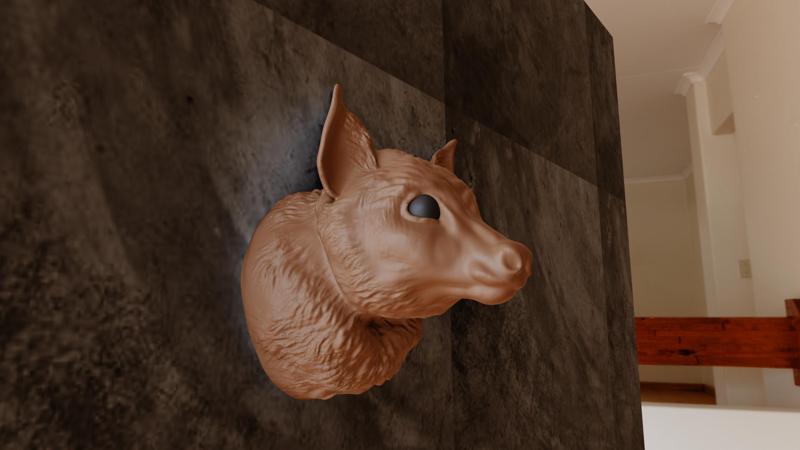 Flying fox bat wall mount head decor stl