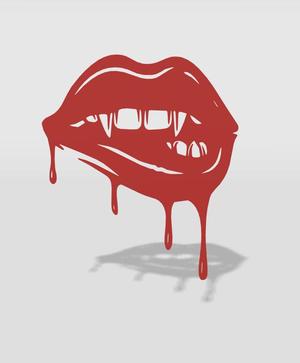 Wall decor vampire lips