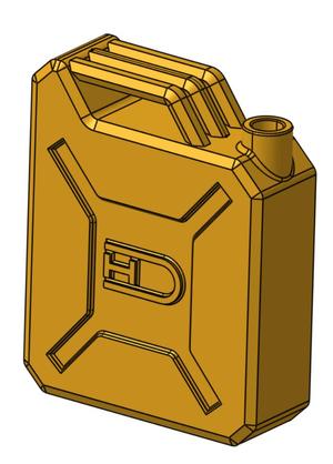 Jerrycan for brick models, with 3 axle holes and HD logo