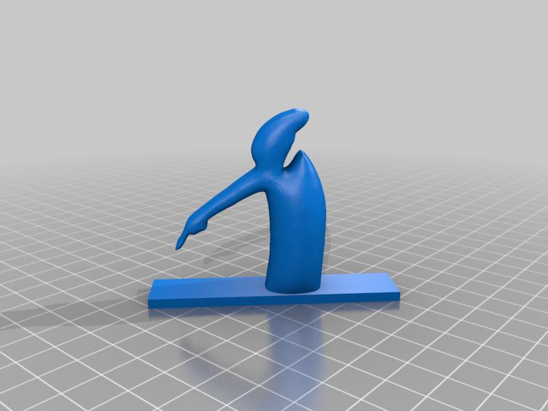 la linea pointing down 3d