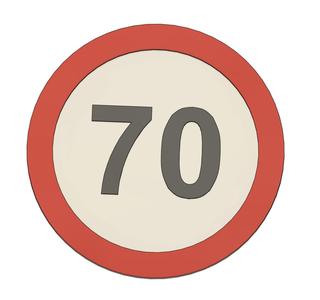 Max Speed Limit Sign 70 (car pin)