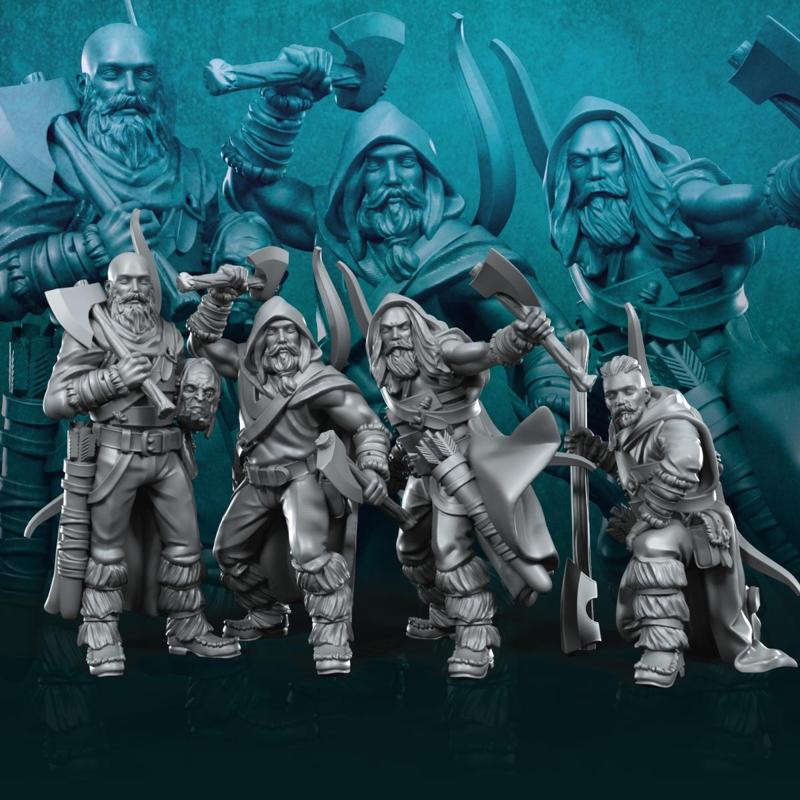 4x New Bearmen on foot | Free forest | Fantasy