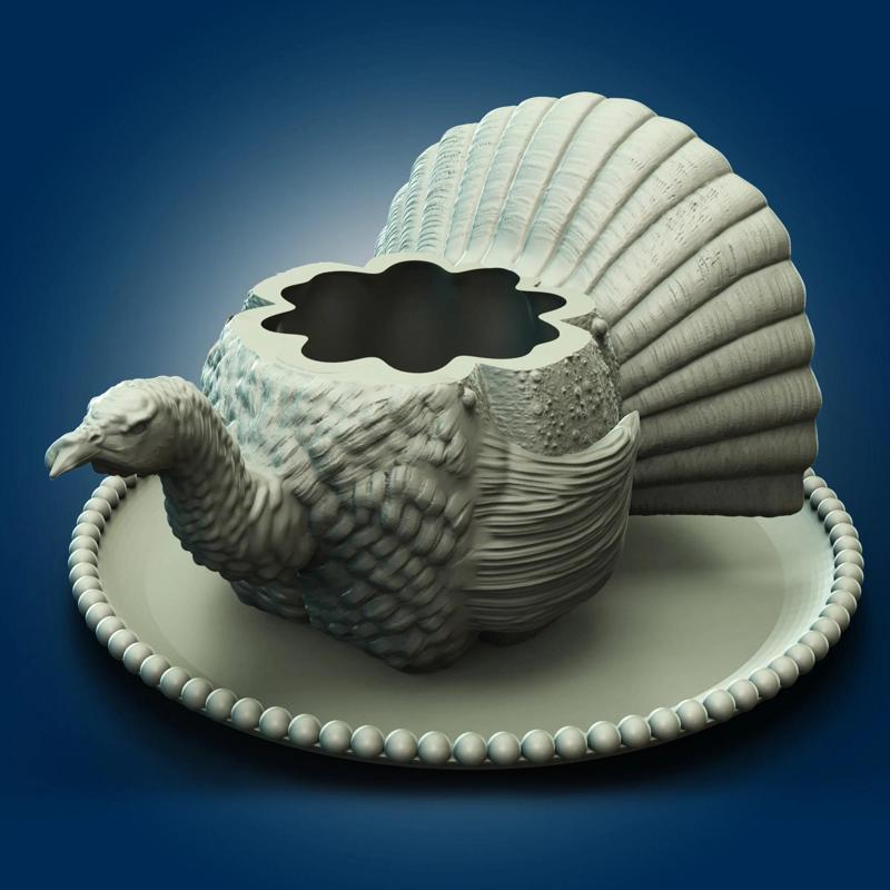 Pumpkin Turkey Animal Planter - 3D Printable Ready STL File for 3D Printing