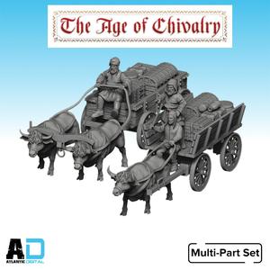Ox-drawn medieval carts