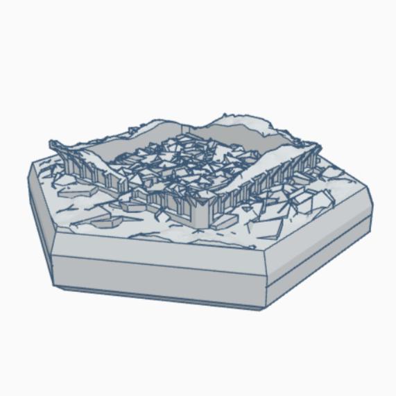 Sci-Fi Destroyed Building 36, 37, 38 Hex Map Scale HMSSFD036 HMSSFD037 HMSSFD038
