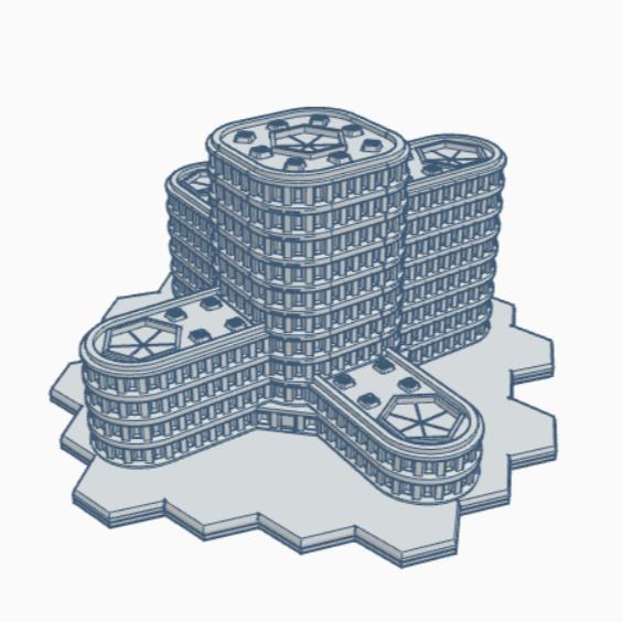 Sci-Fi Building 62 with Hex Base SFHB062