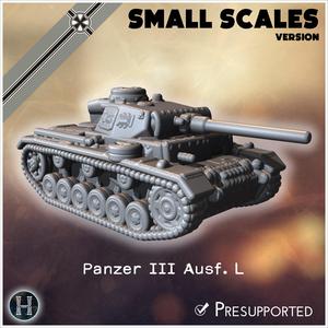 Panzer III Ausf. L (small scales version) - Germany Eastern Western Front Normandy Stalingrad Berlin Bulge WWII 4mm 6mm 10mm 12mm