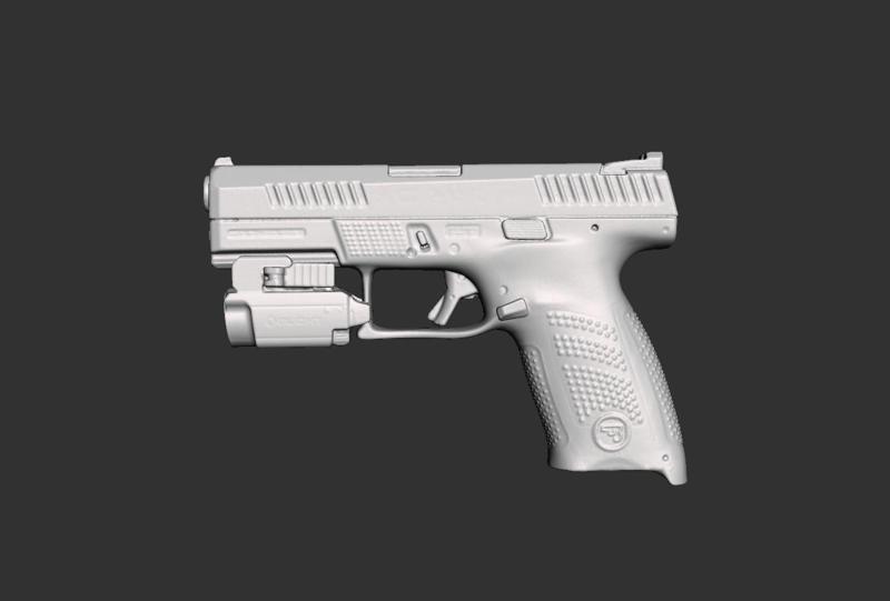 Cz P10 C Olight Baldr RL Mini Real Size Scan 3d Gun Mold