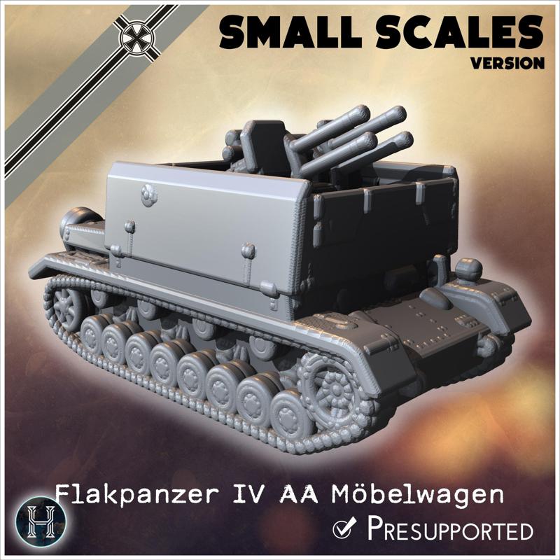 Flakpanzer IV AA Möbelwagen (small scales version) - Germany Eastern Western Front Normandy Stalingrad Berlin Bulge WWII 4mm 6mm 10mm 12mm