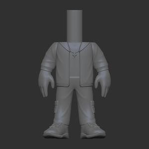 Funko Pop male casual hoodie and cargo pants with crucifix necklace accessory