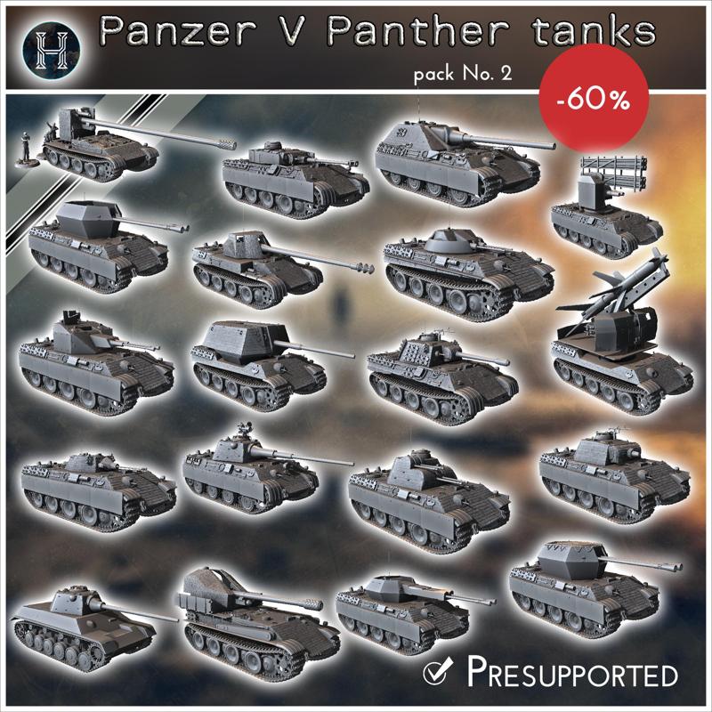 German WW2 pack, Panzer V Panther No. 2 (variants and prototypes) - Germany Eastern Western Front Normandy Italy Berlin Bulge WWII