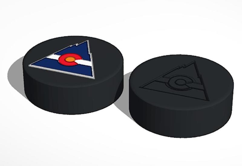 Colorado Avalanche Rockies NHL Hockey Puck Logo