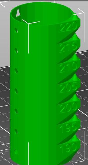 Cylindrical Temp Tower, Thin Walls, 7 Levels MK3S