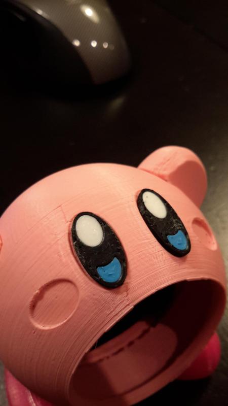 Kirby's eye in three separate parts