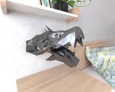 Dragon Head Wall Lowpoly