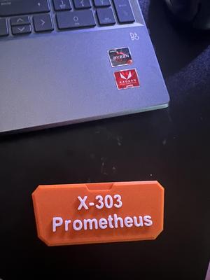 X-303 Prometheus name plate to go with the stand.
