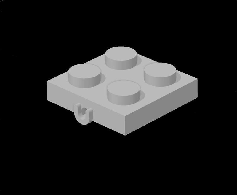 Lego Compatible (122.dat) Plate  2 x  2 without Wheels