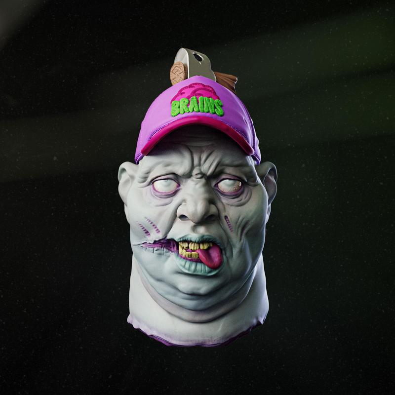 Brainz Zombie Head Keychain and Magnets STL 🧟‍♂️🔑