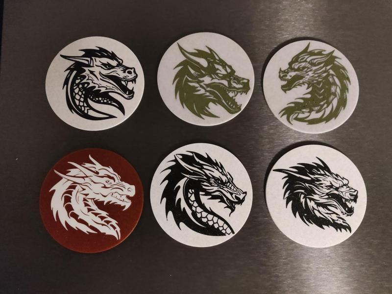 A set of Dragonhead coasters