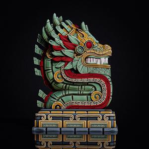Aztec Dragon bust (Pre-Supported)
