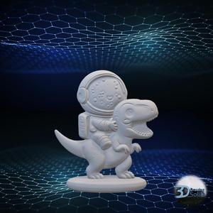 Astronaut Riding a Dinosaur Decor