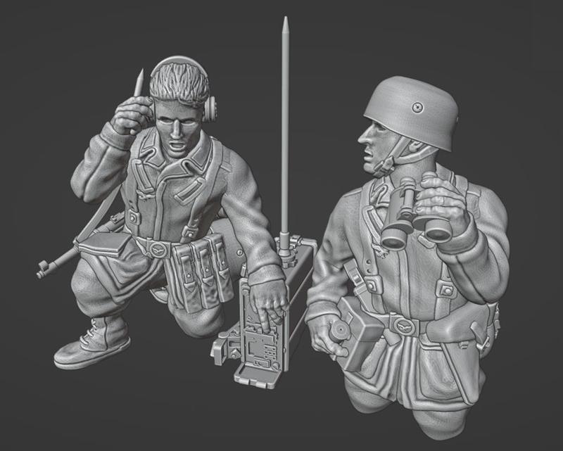 28mm German Fallschirmjager Radio Operators