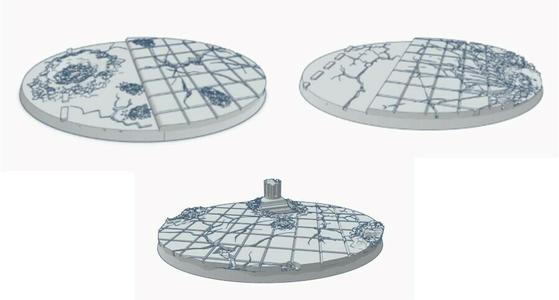 Set of 3 Gothic 105mm by 70mm Oval Miniature Bases