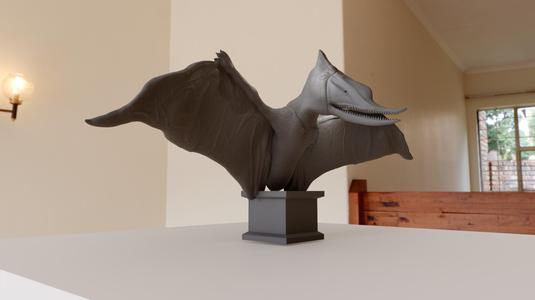 pterodactyl dinosaur flying bust stl