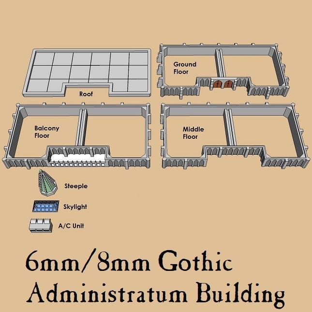 6mm & 8mm Modular Gothic Administratum Building
