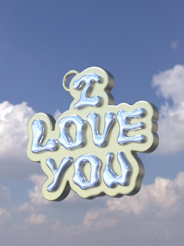 y2k I love you key chain