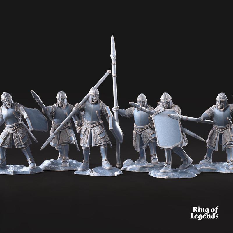 6x North Warriors with Spear and Shield | North Humans | Ring of Legends